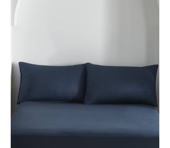 Cassia - Ink Blue Housewife Pillowcases