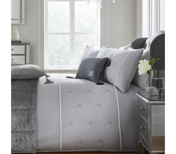 Midnight At The Oasis - Grey Duvet Cover Set