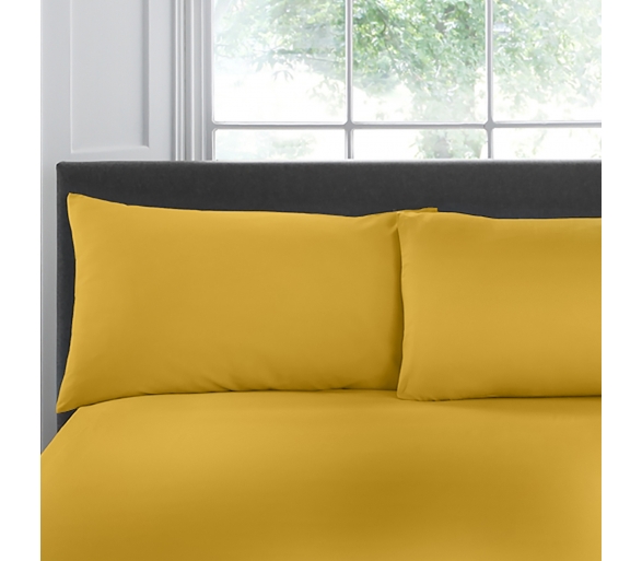 100% Cotton Pair of Housewife Pillowcases - Ochre