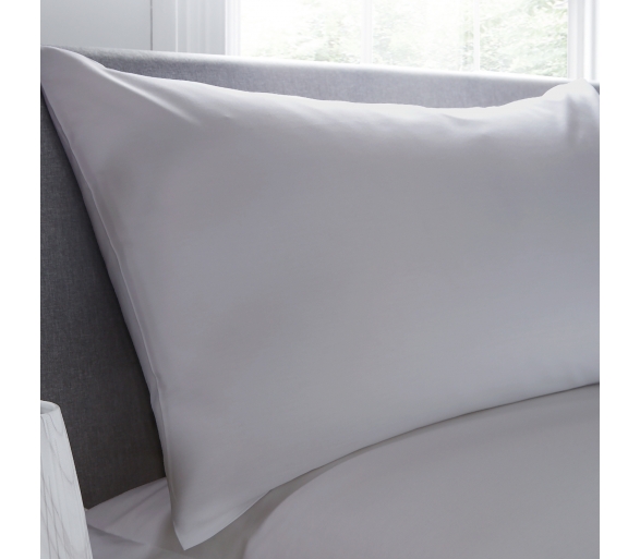 100% Cotton 400TC Pair of Housewife Pillowcases - Silver