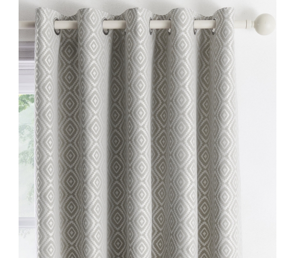 Asha - Grey Eyelet Curtains