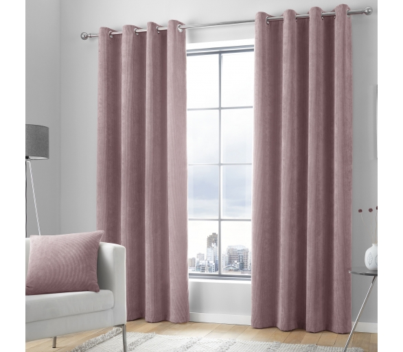 Kilbride Cord - Blush Eyelet Curtains