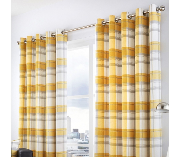 Balmoral Check - Ochre Curtains